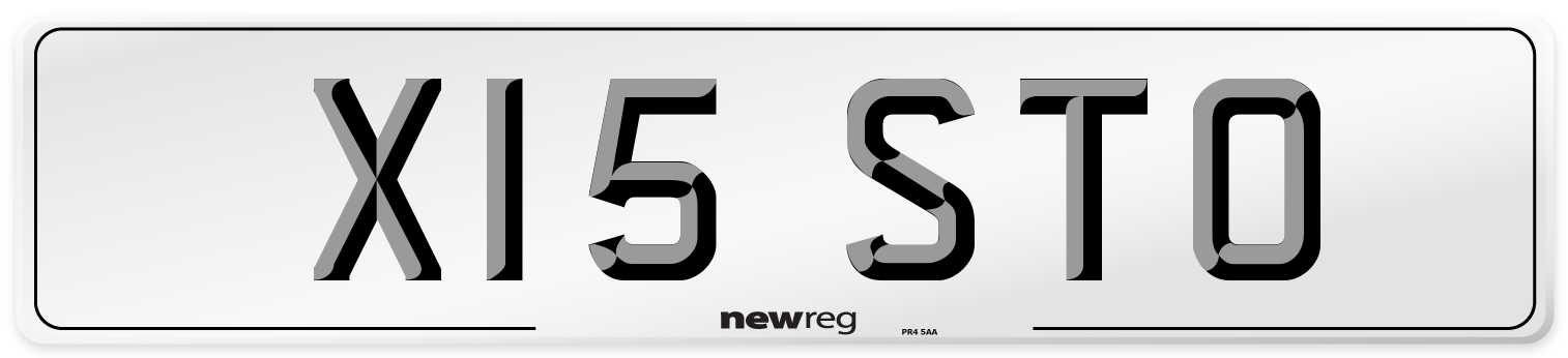 X15 STO Number Plate from New Reg